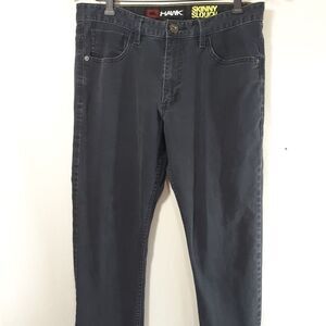 Tony Hawk Men Skinny Slouch Dark Wash Jeans Size 20x30 20W 30L Black